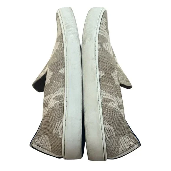 Rothy's The Original Beige Camo Women's 9.5 Knit Fabric Slip-On Sneaker - Picture 3 of 7